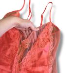 Frederick's of Hollywood Frederick’s of Hollywood Coral Pink Lace Satin Babydoll Slip Dress Lingerie M Photo 3