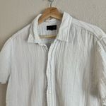 Velvet By Graham And Spencer  White Cotton Gauze Button Up Shirt Top Collar Boho M Photo 1