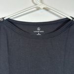 Lands' End  Black 3/4 Sleeve Boat Neck Nautical Blouse Shirt XL EUC #2439 Photo 5