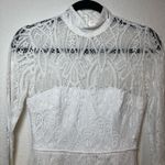 Lulus  Gorgeous Attraction White Lace Structured Long Sleeve Mini Dress Size S Photo 3