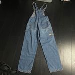REVOLT Vintage Small‎ Blue Jean Overalls Dungarees Straight Leg Pockets 90s Photo 5