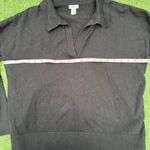 L.L. Bean Black Cashmere and cotton Collared Polo Sweater, Size large Photo 4
