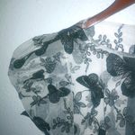 Salt M Butterfly Net Applique Puff Sleeve Crop Top Black Size M Photo 1