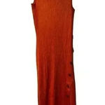 Olive & Oak Olive &‎ Oak Ribbed Rust Orange Maxi Dress with Side Buttons Sleeveless E58 Photo 0