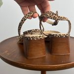 ABLE Scilia size 9.5 women’s strappy animal print block heel sandal Brown Photo 4