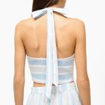 STAUD NWT  Kai Striped Cotton Halter Top Photo 2