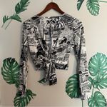 No Comment Newspaper Print Long Sleeve Top Photo 2