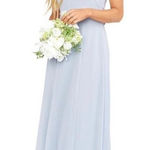 Show Me Your Mumu  Lauren Tie Maxi Dress Steel Blue Chiffon Size Small NWT Photo 0