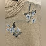 H&M Cream Crew Neck Sweater with Floral Embroidery Photo 1
