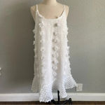 Source Unknown Boutique Boho White Jacquard Ruffle Mini Dress‎ Size Small Photo 2