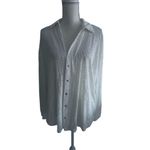 Judith March  Beach Cowgirl White Sequined Button Down Shirt Top Size Large Photo 7