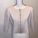 Philosophy  Republic Clothing light beige shrug cropped zip up blazer Photo 1