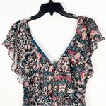 LULUS Charmed I’m Sure Green Floral Print Front Back V Photo 10