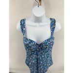 Panache  Swim Monica Balcony Widestrap Swimsuit Posey Blue Floral US 38DD NWT Photo 8