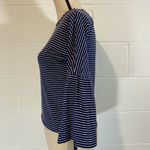 Top Shop Flare Sleeve Navy Striped Crewneck Blouse Photo 7