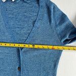 Diane Von Furstenberg  Sz L Belted Blue Stretch Cardigan Pockets Long Sleeve Photo 6