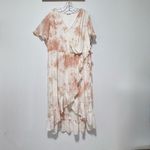 Dex Pink and Cream High Low Dress White Size 2X Photo 1