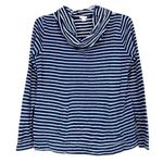 J.Crew Navy White Striped Cowl Neck Sweater Sz M Photo 0