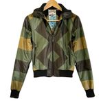 Zig-Zag Striped Green Black Track Jacket - LAMB Fall 2006 Womens Coat Photo 0