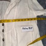 Free People  All About The Feels M Gauze Cotton Button Up Top Ivory Boho Peasant Photo 8