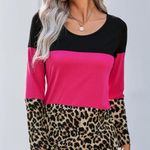 LEOPARD TRIPLE PATCHWORK ROSE COLORBLOCK TOP Size undefined Photo 5