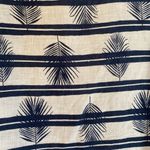 Lands' End Land’s End Linen S/S Button Shoulder Detail Lagenlook Leaf Stripe Navy White L Photo 1