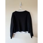 Quince Knit Black With White Accents Cotton Cardigan Sweater XL Women’s Classic Photo 2
