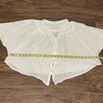 Felicite Apparel felicite Tie Top Gauze Loose Fitting Blouse White 1/2 Sleeve Size 1 - XS Photo 6
