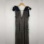 Sabina Musayev Ray Dress in Gold Black Metallic Maxi Gown Dress Sz L Size L Photo 6