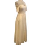 Urban Outfitters Amelia Off The Shoulder Neutral Smocked Midi Maxi Dress Photo 7