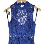 B Darlin  Royal Blue Lace‎ Mock Neck Sleeveless Fit Flare Dress Size S Photo 2