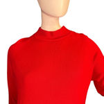 draper's & damon's Draper’s & Damons Red Mock Neck Sweater, Back Acrylic Quarter Zipper Size PM. Photo 1