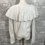 Love Sam White Ruffled Blouse with Flutter Sleeves Photo 3