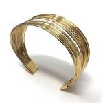 Sterling Silver  with gold overlay multi strand cuff, 24.2g Photo 6