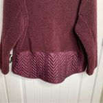 Athleta NEW burgundy cozy sherpa snap pullover sweatshirt size XL Photo 7