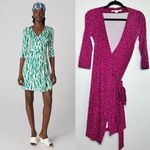 Diane Von Furstenberg Diane Von Futstenburg New Julian Two Wrap Dress in Dotted Snake Pink Photo 2