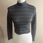 Amante clothing Striped Long Sleeve Turtleneck Top size small Black Photo 6
