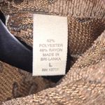 Marsh Landing Tan Tapestry Style Heavyweight Button Down Blouse Size Large Photo 3
