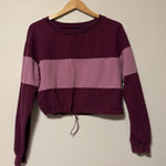 Buffbunny Collection BuffBunny Purple Colorblock Crop Sweatshirt Photo 0