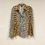 St. John Collection NEW Satin Back Leopard Print Shirt Size Small Photo 2