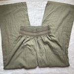 REWASH  Brand Wide Leg Pants Women's‎ Size Large Ruched High Waist Linen Rayon Photo 7