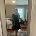 Pink Rose Olive Green And Black Sundress Photo 0