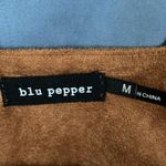 Blu Pepper : Chocolate Suede Like Embroidered Floral Dress- Side zip- M Photo 1