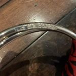 Liz Claiborne red & black print handbag, silver handles. 9” X 8” NWT Photo 3