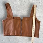 Anthropologie  Maeve Faux Leather Notch Tank Cognac Brown‎ Cropped Size 10 Photo 7