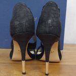 Pour La Victoire Shanna Black Leather Snake Print Heels Size 8M Photo 5