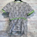 Koi Kathy Peterson Scrub Top Womens Large Black White Green Short Sleeve Uniform Photo 5