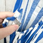 ASOS  Dress Women Sz 8 Curve Blue Striped Midi Tiered Sleeveless Beach Open Back Photo 2