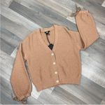 Paige Bouganvilla Cardigan Sweater Top Cotton Cropped Tan Small Photo 15