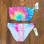 Salt + Cove Bikini Set Ruffled Tube Top Full Coverage Bottom Tie Photo 0